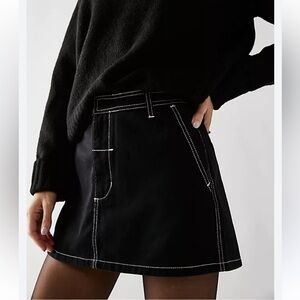 Cotton On Black Mini Skirt with White Stitching